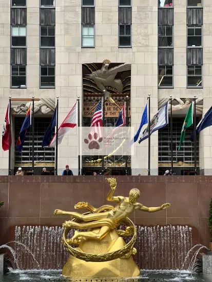 NYC Manhattan: Prometheus Statue at Rockefeller Center Digital Photogrpahy