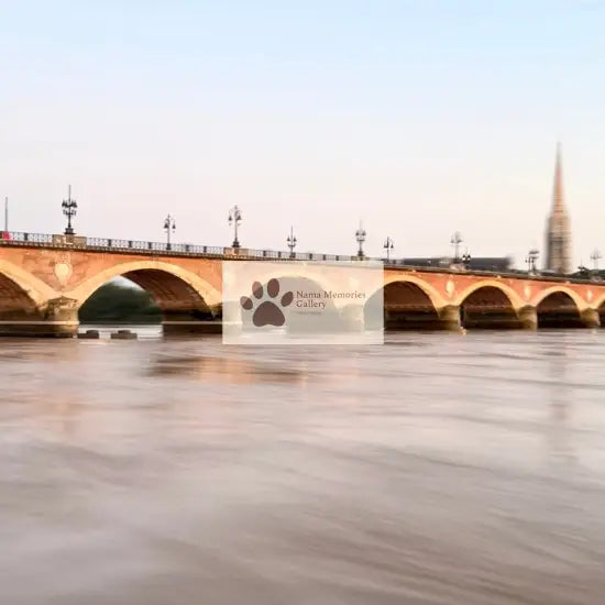 Bordeaux - Sunset at Pont de Pierre (Stone Bridge) - Digital Photo Download