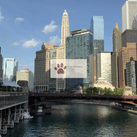 Chicago - Amazing Architecture Glittering Riverwalk - Digital Travel Photo Download